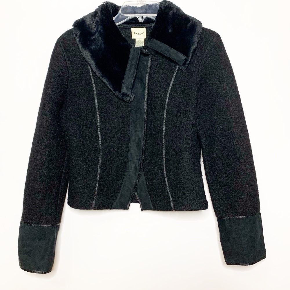 Anthropologie | Kenji Wool Coat Jacket Blazer Black Size Medium